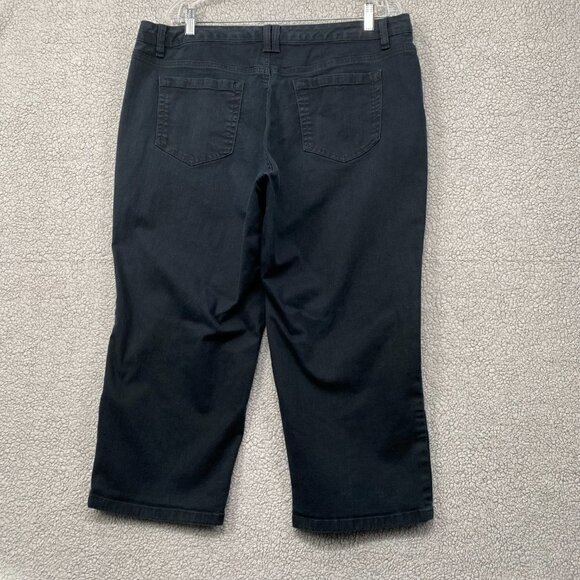 Style and Co Jeans Capris Womens 16 Denim Tummy Control Black Pockets Casual - Picture 7 of 9